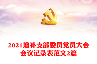 2025优质增补支部委员党员大会会议记录表范文2篇免费下载
