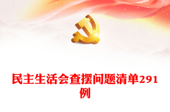 2025精选民主生活会查摆问题清单291例免费下载