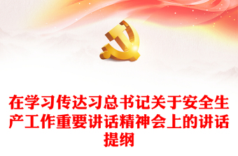 2025精品在学习传达习总书记关于安全生产工作重要讲话精神会上的讲话提纲免费下载