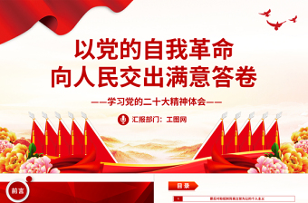 2025大气精美以党的自我革命向人民交出满意答卷PPT学习党的二十大精神体会专题党课党建课件免费下载