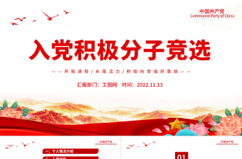 2025入党积极分子竞选PPT入党积极分子自我介绍专题课件模板免费下载