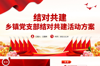 2025结对共建PPT简洁实用乡镇党支部结对共建活动方案党建专题课件免费下载