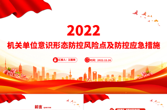 2025意识形态PPT红色简洁机关单位意识形态防控风险点及防控应急措施工作汇报模板免费下载