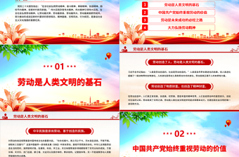 2025劳动创造历史劳动成就未来PPT简约大气风弘扬劳动精神五一特别党课课件免费下载