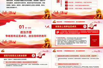 2025广大青年要在奋进新征程中争当先锋PPT党政党建风团委书记团员培训微党课课件模板免费下载