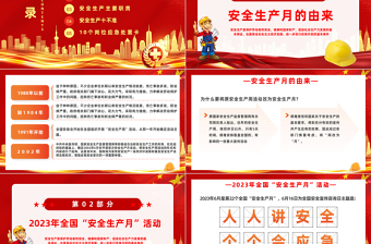 2025安全月PPT简约风人人讲安全个个会应急安全生产月宣传课件模板免费下载