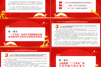 2025牢记“三个务必”增强历史主动PPT大气精美风党员干部学习教育专题党课课件免费下载
