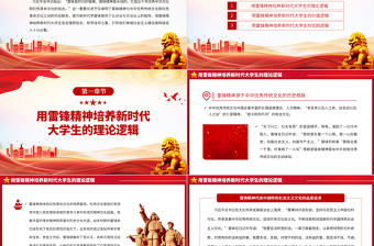 2025用雷锋精神培养新时代大学生的三重逻辑PPT大气精美风党员干部学习教育专题党课课件免费下载