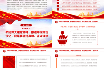2025弘扬伟大建党精神奋力推进中国式现代化PPT大气精美风党员干部学习教育专题党课课件免费下载