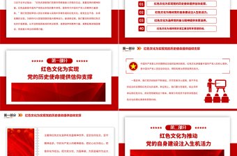 2025从红色文化中汲取智慧力量PPT大气精美风党员干部学习教育专题党课课件免费下载