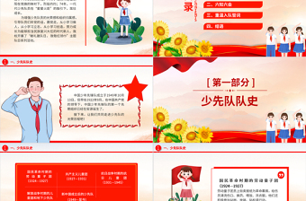2025极简风献礼建队日致敬红领巾PPT红色卡通热烈庆祝中国少年先锋队建队74周年队课课件免费下载