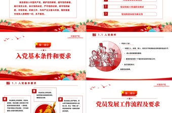 2025年免费党务知识之发展党员PPT大气实用党员发展工作全流程工作细则集中培训课件免费下载