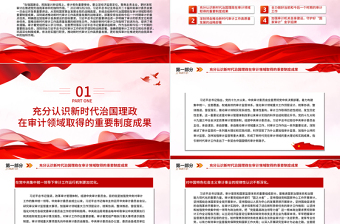 红色精美深入学习二十届中央审计委员会第一次会议重要讲话PPT专题课件模板免费下载