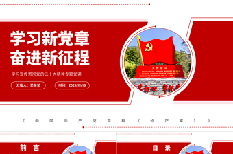 2025学习贯彻新党章赓续奋进新征程PPT精美实用学习二十大精神党员讲党课活动课件免费下载