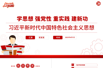 2025精美大气习近平新时代中国特色社会主义思想PPT精美简洁学思想强党性重实践建新功党内主题教育党课课件免费下载