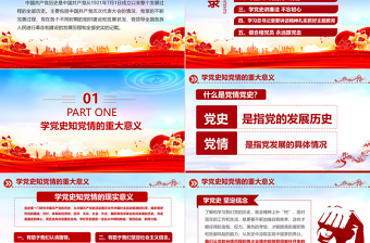 学党史知党情跟党走PPT建党102周年党史学习教育七一建党节专题党课课件免费下载