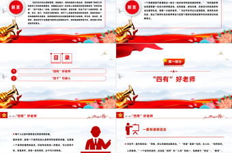 2025优秀做新时代四有好老师PPT红色党建风践行立德树人神圣使命强师德树师风微党课免费下载