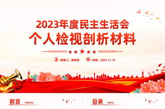 2025简洁大气民主生活会PPT党员检视问题原因分析及整改措施模板免费下载