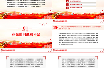 2025简洁大气民主生活会PPT党员检视问题原因分析及整改措施模板免费下载