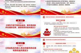 2025红色精美解读防止干预司法三个规定PPT大气党政风“三个规定”集中宣传月课件免费下载