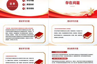 2025红色简洁专题组织生活会个人对照检查材料PPT红色党政风主题教育专题党课课件免费下载