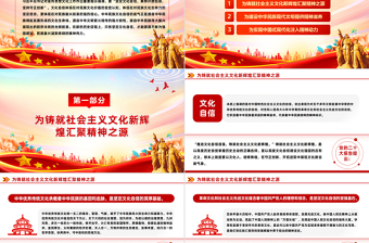 2025红色庄严极简风坚定文化自信建设社会主义文化强国PPT深入学习习近平文化思想专题党课课件模板免费下载