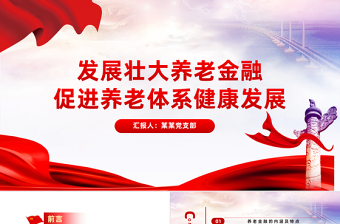 2025红色党建风发展养老金融服务养老事业PPT党政风深入学习中央经济工作会议主题党课免费下载