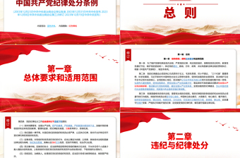 红色时尚PPT中国共产党纪律处分条例（2023年新旧对照版）党课课件免费下载