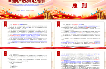 2025红色创意新旧对照《中国共产党纪律处分条例》PPT精美简洁纪律处分条例全文课件免费下载