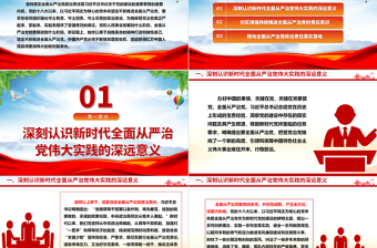2025时尚大气毫不动摇的落实全面从严治党政治责任ppt红色党建学习贯彻习近平从严治党党建思想微党课免费下载