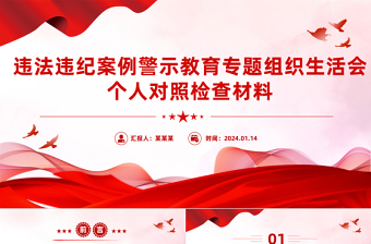 2025简洁大气违法违纪案例警示教育专题组织生活会个人对照检查材料PPT免费下载