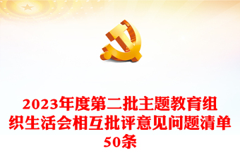2025精品组织生活会相互批评意见问题清单50条讲稿免费下载