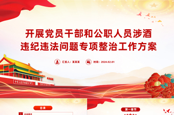 2025简洁风开展党员干部和公职人员涉酒违纪违法问题专项整治工作方案主题PPT免费下载