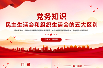2025党务知识学习PPT民主生活会和组织生活会的五大区别课件免费下载