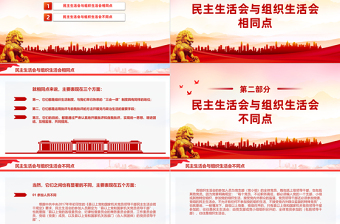 2025党务知识学习PPT民主生活会和组织生活会的五大区别课件免费下载