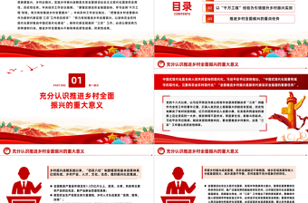 2025红色渐变积极推进高效全面的乡村振兴PPT简洁党政风做好新时代乡村振兴战略课件模板免费下载