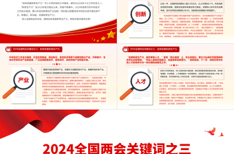 红色红色精美党政风2024年两会关键词之三加快发展新质生产力PPT免费下载