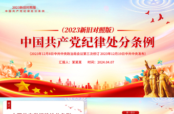 党政风新旧对照版解读中国共产党纪律处分条例PPT免费下载
