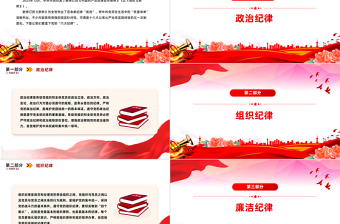 2025红色精美党的六大纪律PPT新修订的《中国共产党纪律处分条例》课件免费下载