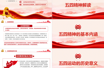 2025五四演讲PPT党政风弘扬五四精神做新时代中国青年课件免费下载