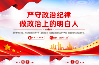 2025简洁大气严守政治纪律做政治上的明白人思想教育党课PPT课件免费下载