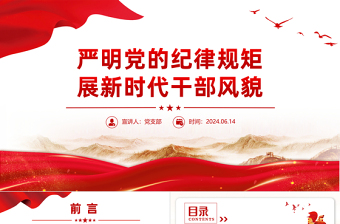 2025红色光效党纪学习教育党课PPT精美简洁严明党的纪律规矩展新时代干部风貌微党课免费下载