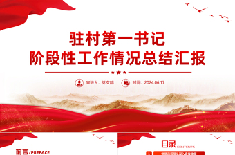 2025大气精美驻村第一书记阶段性工作情况总结汇报PPT模板免费下载