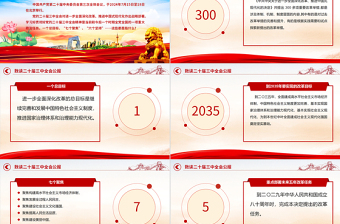 优秀数读二十届三中全会公报PPT蓝色大气学习贯彻三中全会精神微党课免费下载