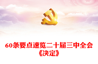 优秀60条要点速览二十届三中全会《决定》讲稿免费下载