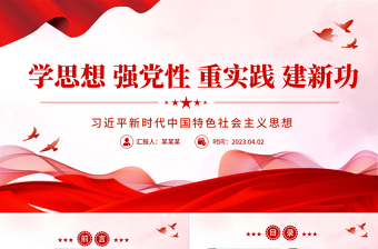2025优秀习近平新时代中国特色社会主义思想PPT精美简洁学思想强党性重实践建新功党内主题教育党课课件免费下载