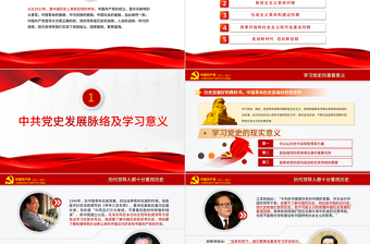 2025红色大气红色极简风七一建党节建党100周年中国共产党简史授课专题党课PPT免费下载