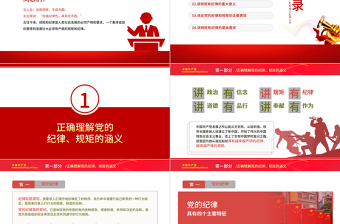 2025党建风党员干部要讲规矩有纪律PPT党员干部廉政廉洁警示教育专题党课课件模板免费下载