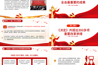 简洁大气新闻发布会介绍与解读党的二十届三中全会精神PPT党课课件免费下载
