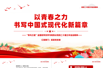 红色质感书写为中国式现代化挺膺担当的青春篇章PPT学习党的二十届三中全会精神课件免费下载